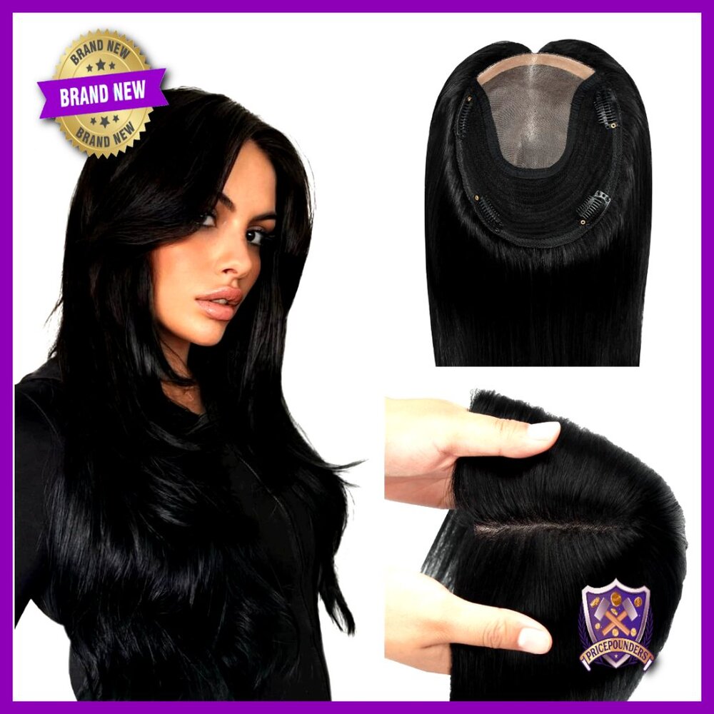 Real Human Hair Topper 16 Inch 75g 150% Density 3603d Coverage Wiglet